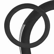 Оплетка SKYWAY Crome-1 L (390-410мм) Черная экокожа